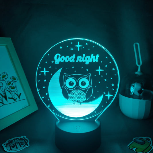 Good Night Owl 3D LED Neon Night Light Lamp