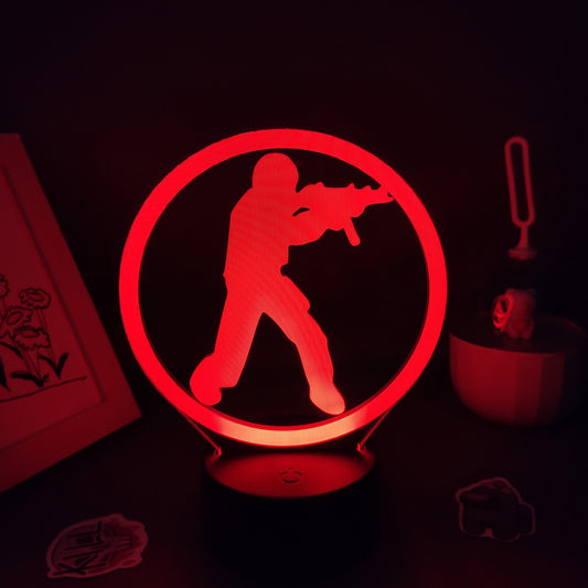 Counter-Strike Game LOGO Mark 3D Led Neon Night Light