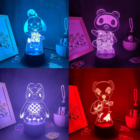Animal Crossing Game Characters 3D Led Night Light
