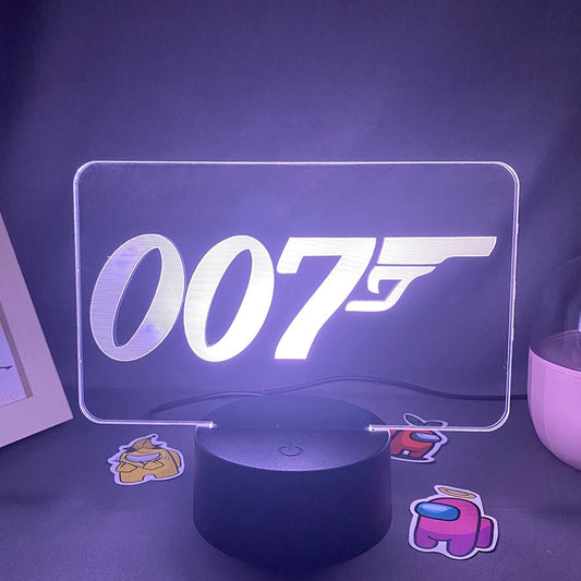 007 James Bond 3D Led Neon Night Light