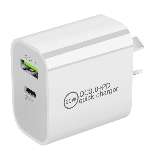 USB Charger - 18W 2 Port USB C Wall Charger Power Adapter